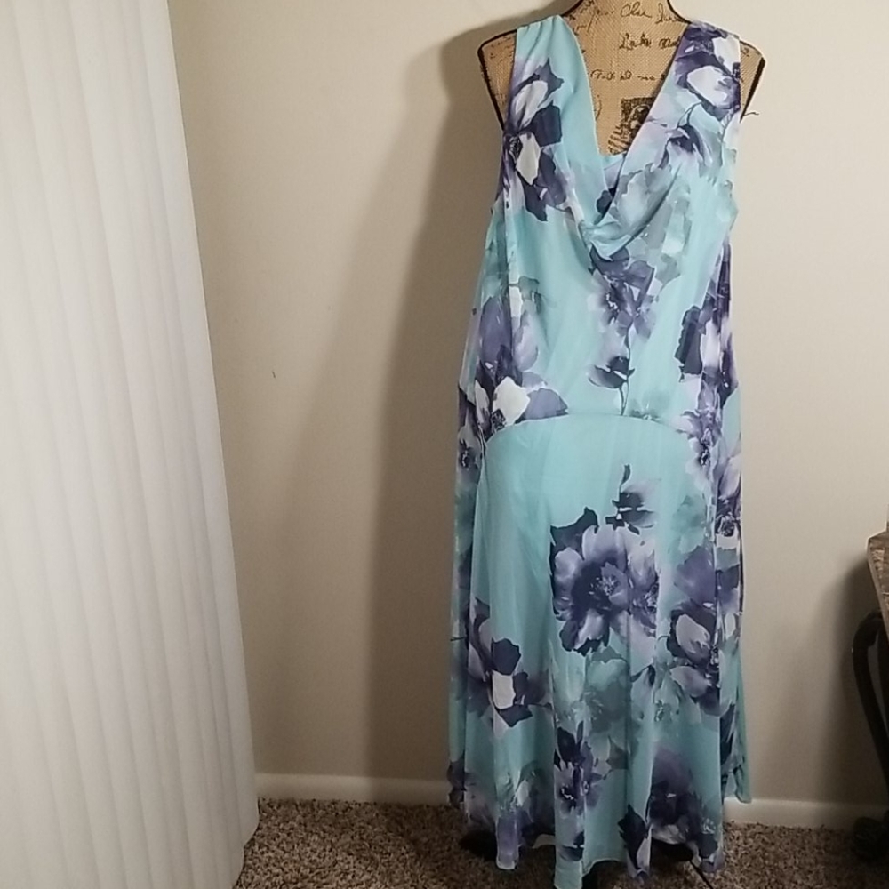 Mint/Navy Signature by Robbie Bee Dress